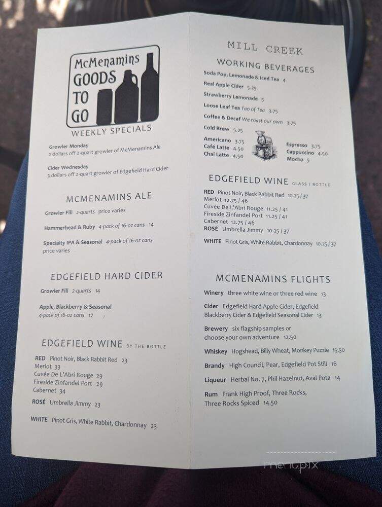 McMenamins Mill Creek - Mill Creek, WA menu_pic