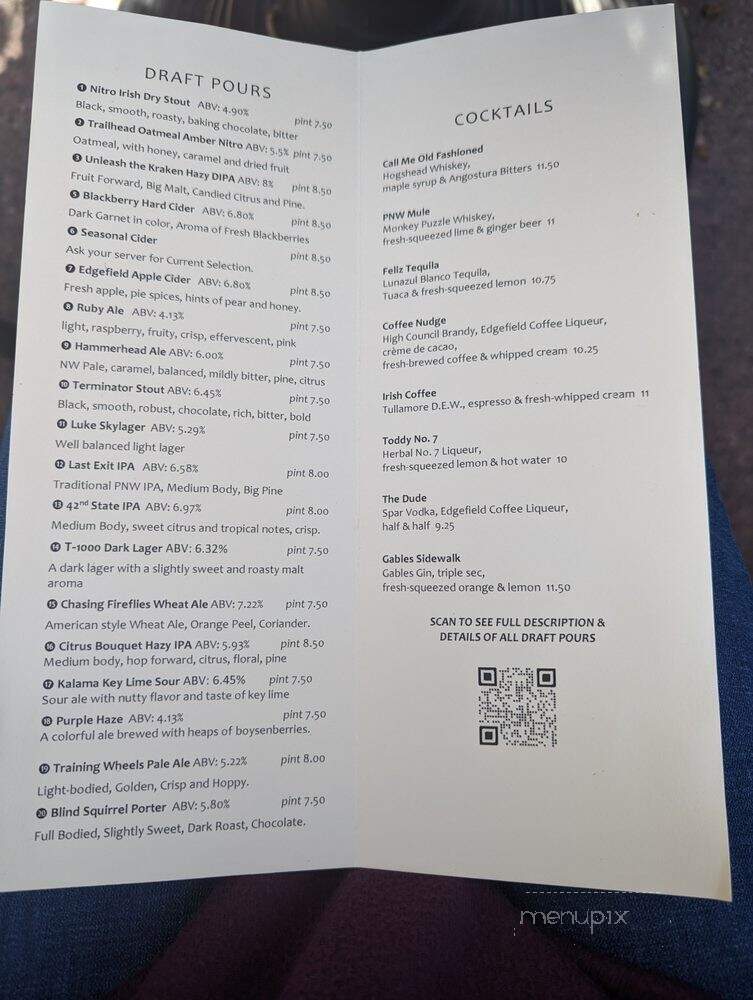 McMenamins Mill Creek - Mill Creek, WA menu_pic