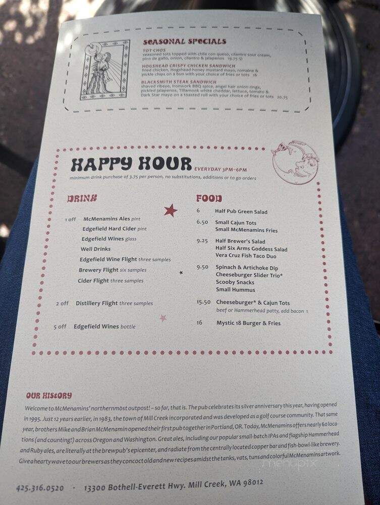 McMenamins Mill Creek - Mill Creek, WA menu_pic