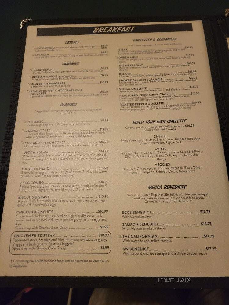 Mecca Cafe - Seattle, WA menu_pic