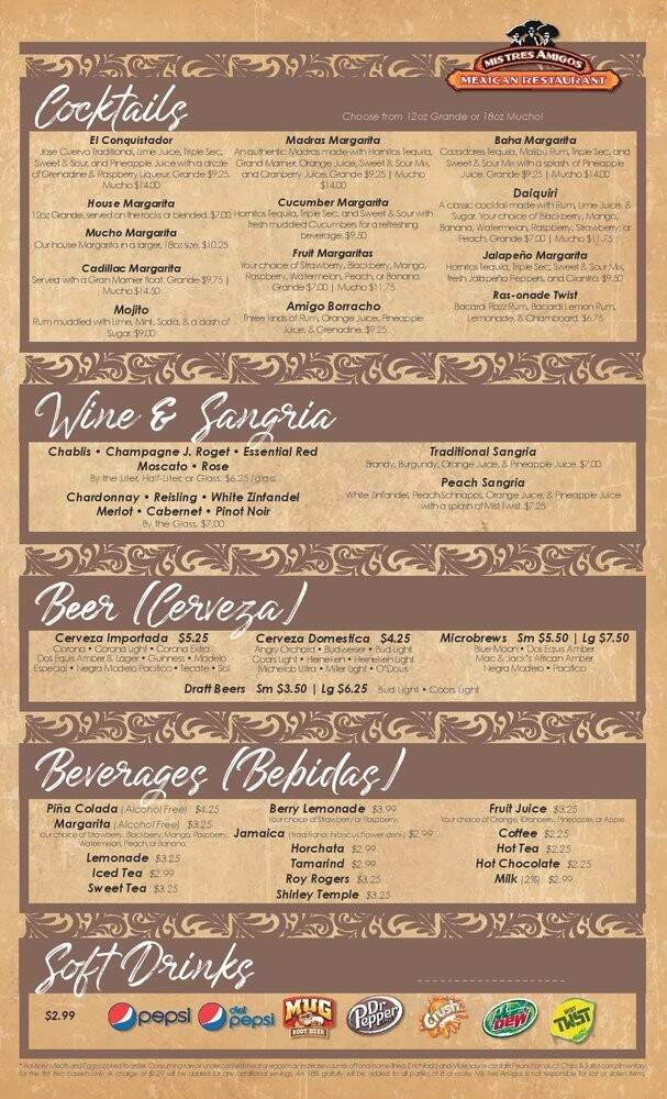 Mis Tres Amigos - Puyallup, WA menu_pic