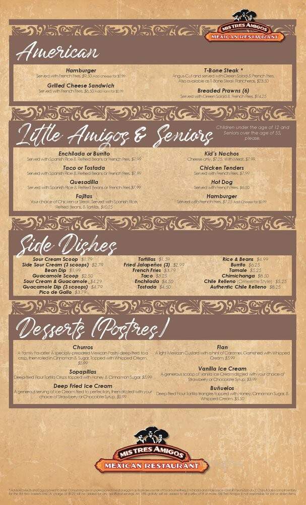 Mis Tres Amigos - Puyallup, WA menu_pic
