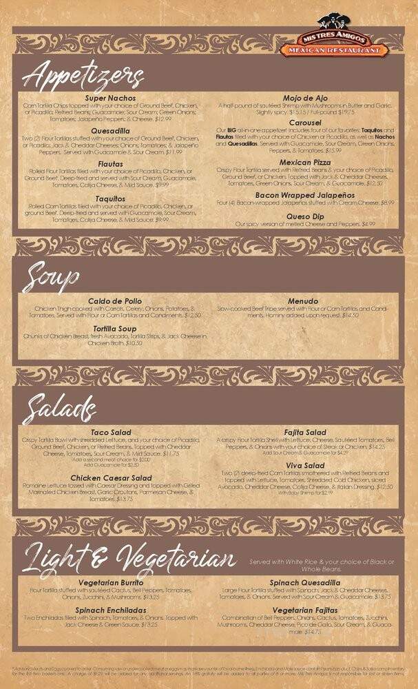 Mis Tres Amigos - Puyallup, WA menu_pic
