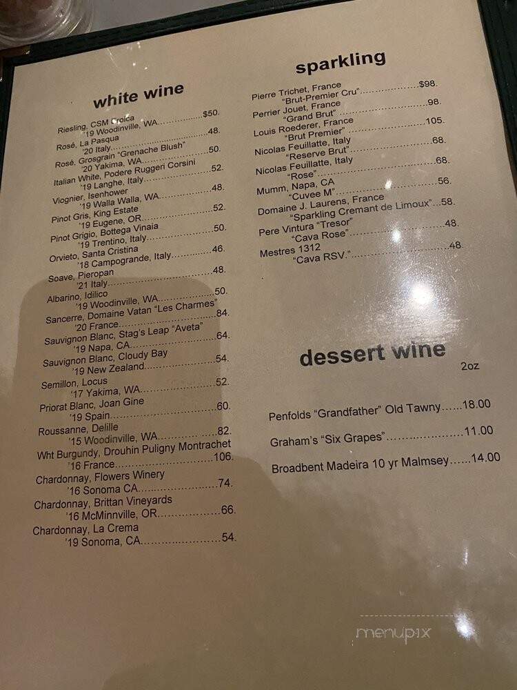 Mizuna Restaurant & Wine Bar - Spokane, WA menu_pic