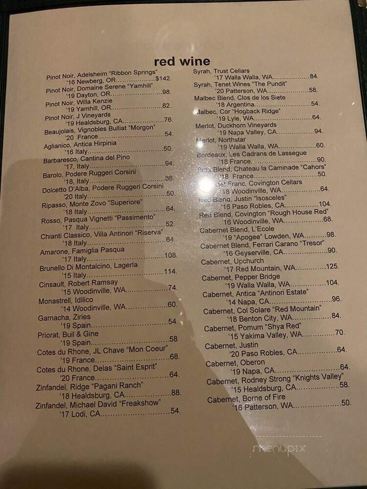 Mizuna Restaurant & Wine Bar - Spokane, WA menu_pic