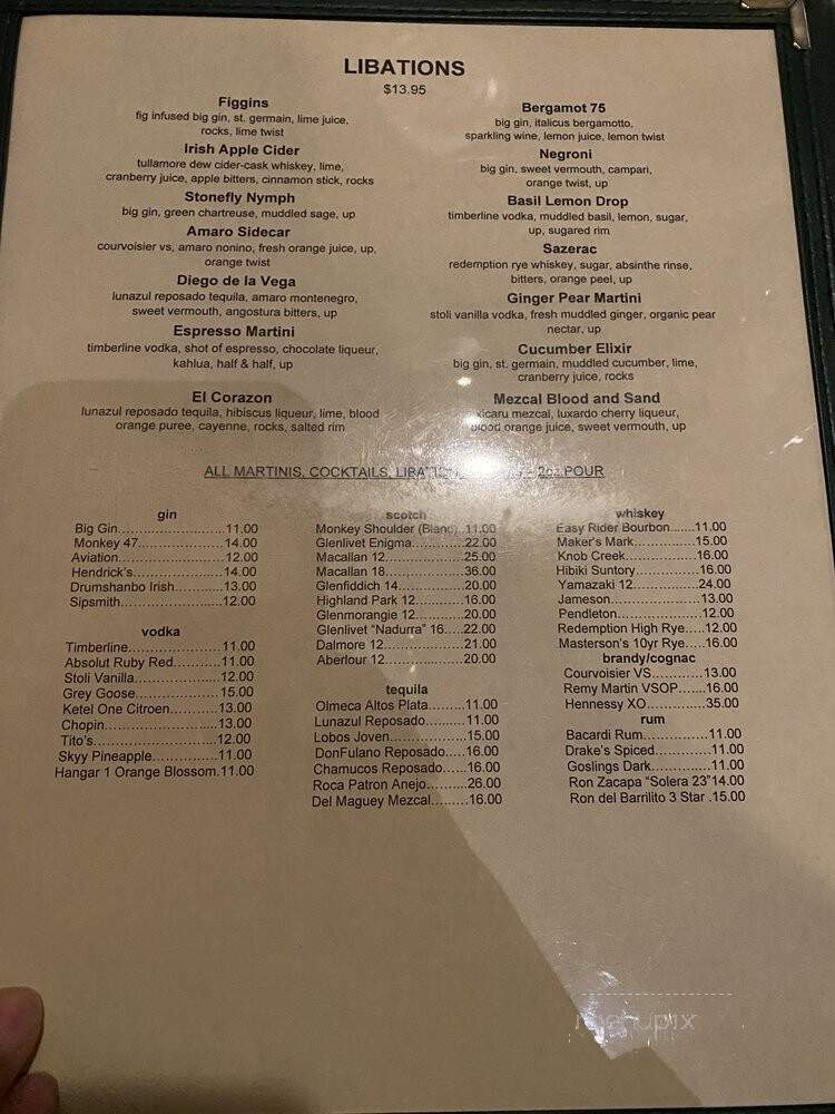 Mizuna Restaurant & Wine Bar - Spokane, WA menu_pic
