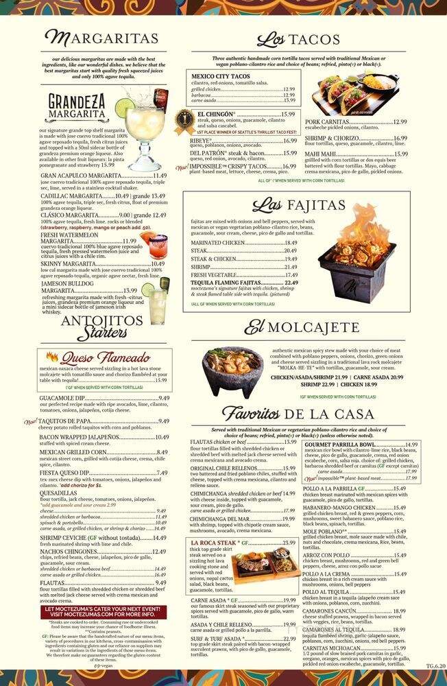 Moctezuma's Mexican Restaurant - Gig Harbor, WA menu_pic