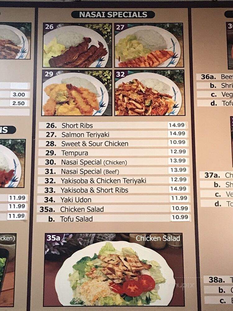 Nasai Teriyaki - Redmond, WA menu_pic