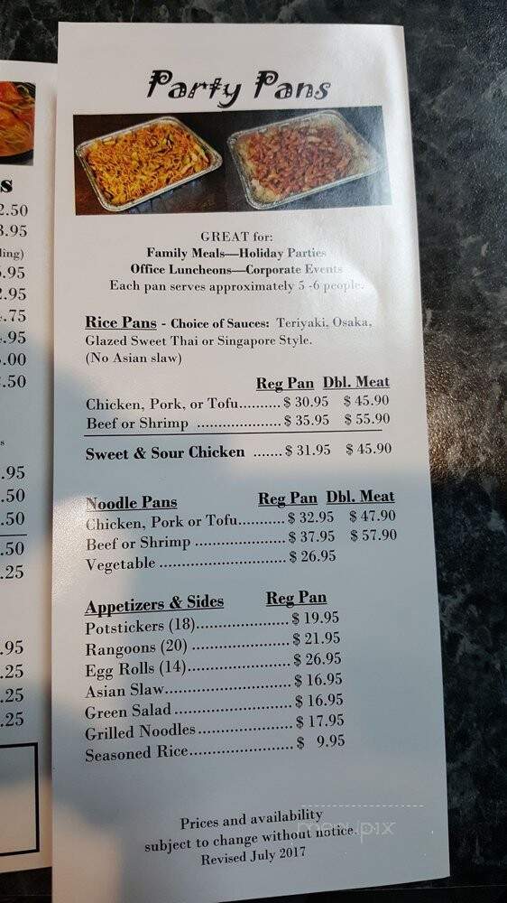 Noodle Express - Spokane Valley, WA menu_pic