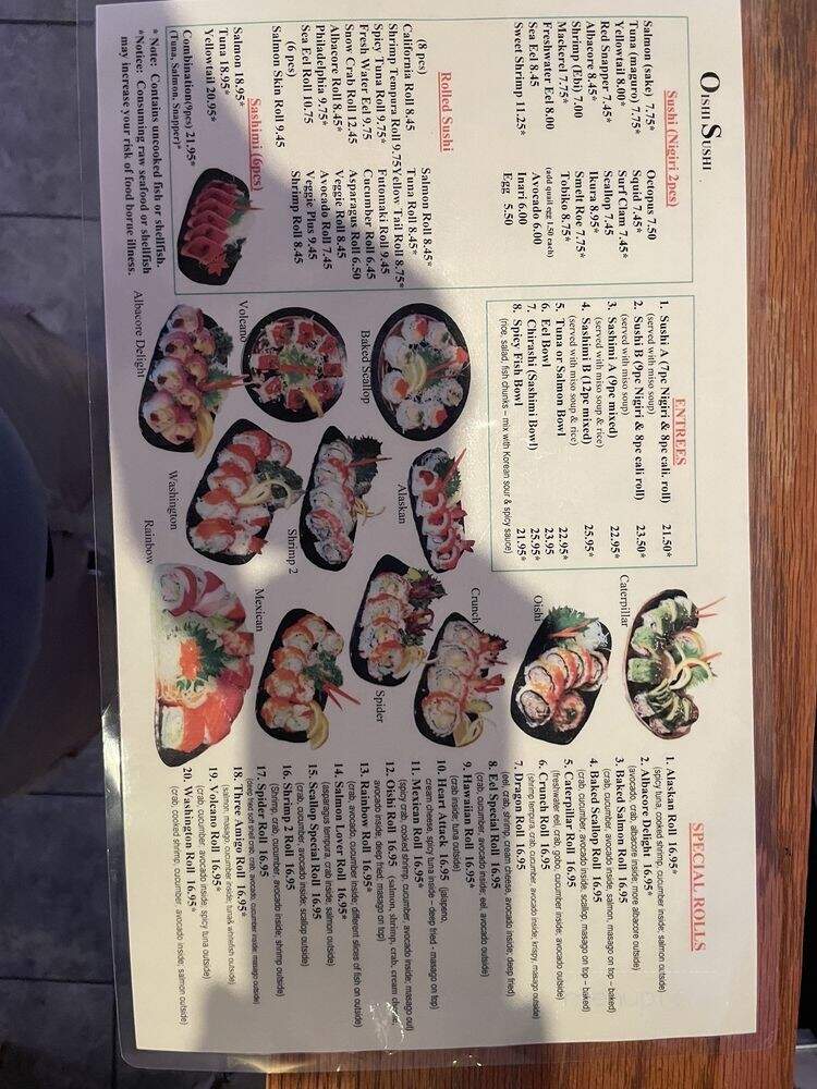 Oishi Japanese Restaurant - Vancouver, WA menu_pic