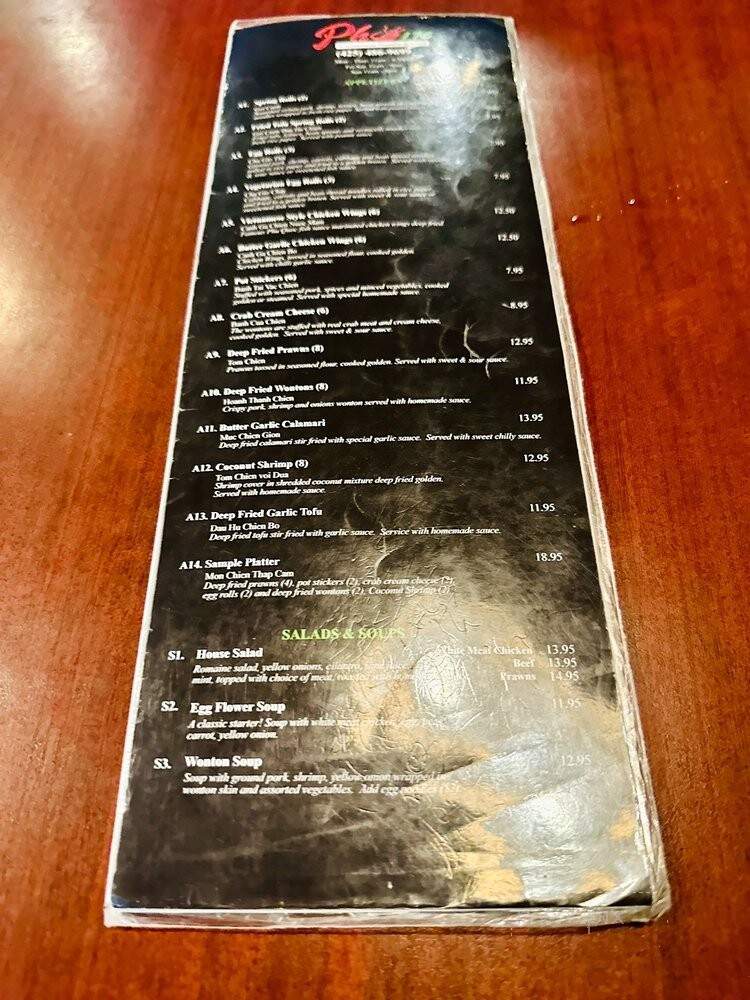 Pho Hao - Woodinville, WA menu_pic