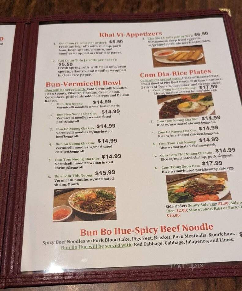 Pho Hi Restaurant - Kent, WA menu_pic