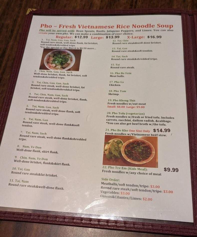 Pho Hi Restaurant - Kent, WA menu_pic