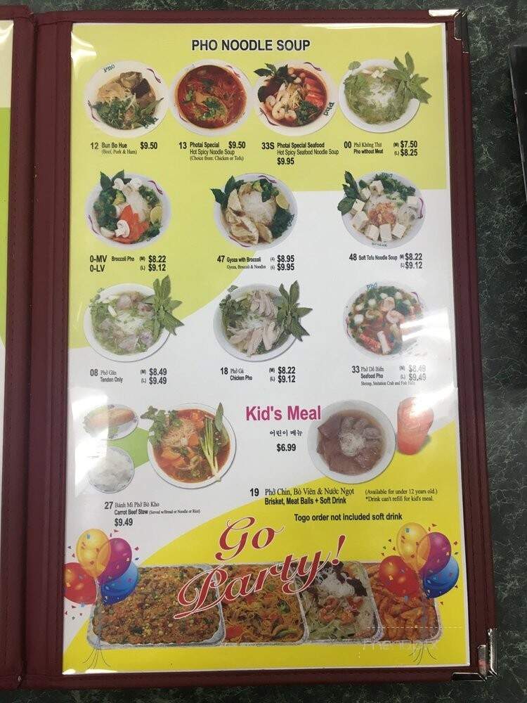 Pho Tai Restaurant - Tacoma, WA menu_pic