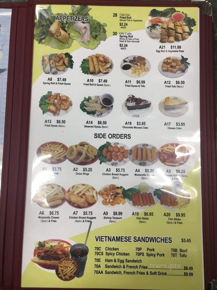 Pho Tai Restaurant - Tacoma, WA menu_pic