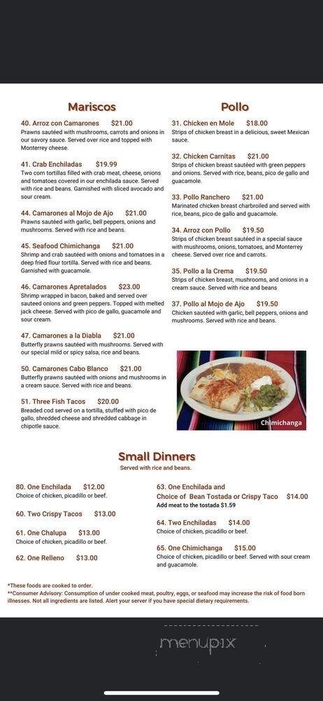 Playa Azul - Puyallup, WA menu_pic