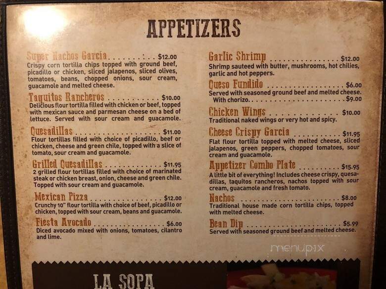 Plaza Garcia Mexican Restaurant - Kirkland, WA menu_pic