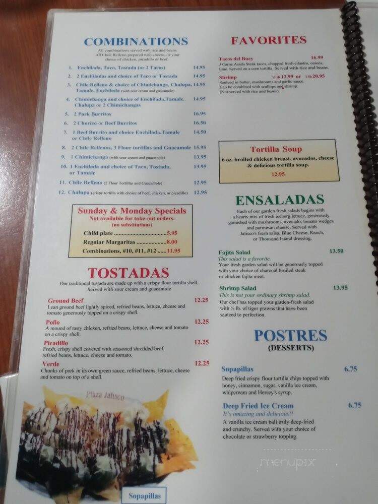 Plaza Jalisco - Kelso, WA menu_pic