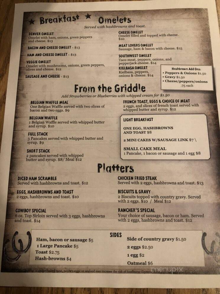 Ranch House Restaurant - Yakima, WA menu_pic