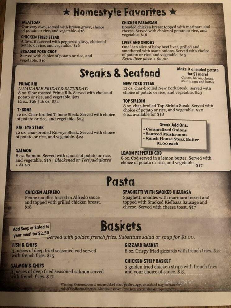 Ranch House Restaurant - Yakima, WA menu_pic