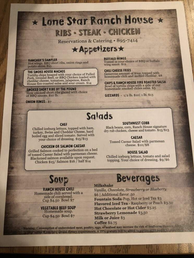 Ranch House Restaurant - Yakima, WA menu_pic