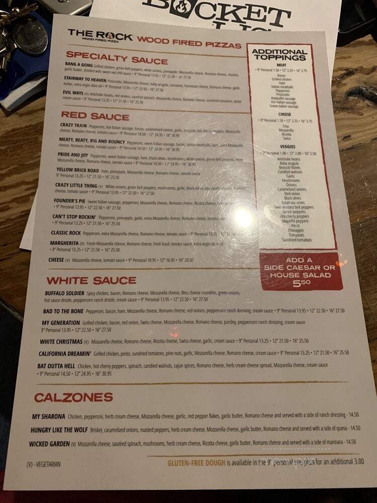 The Rock Wood Fired Pizza - Covington, WA menu_pic