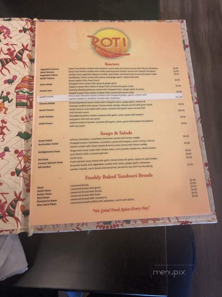 Roti Cuisine Of India - Seattle, WA menu_pic