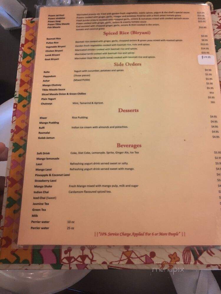 Roti Cuisine Of India - Seattle, WA menu_pic