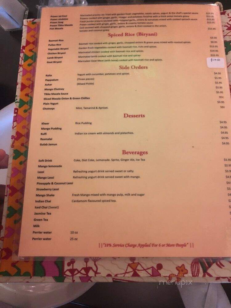 Roti Cuisine Of India - Seattle, WA menu_pic