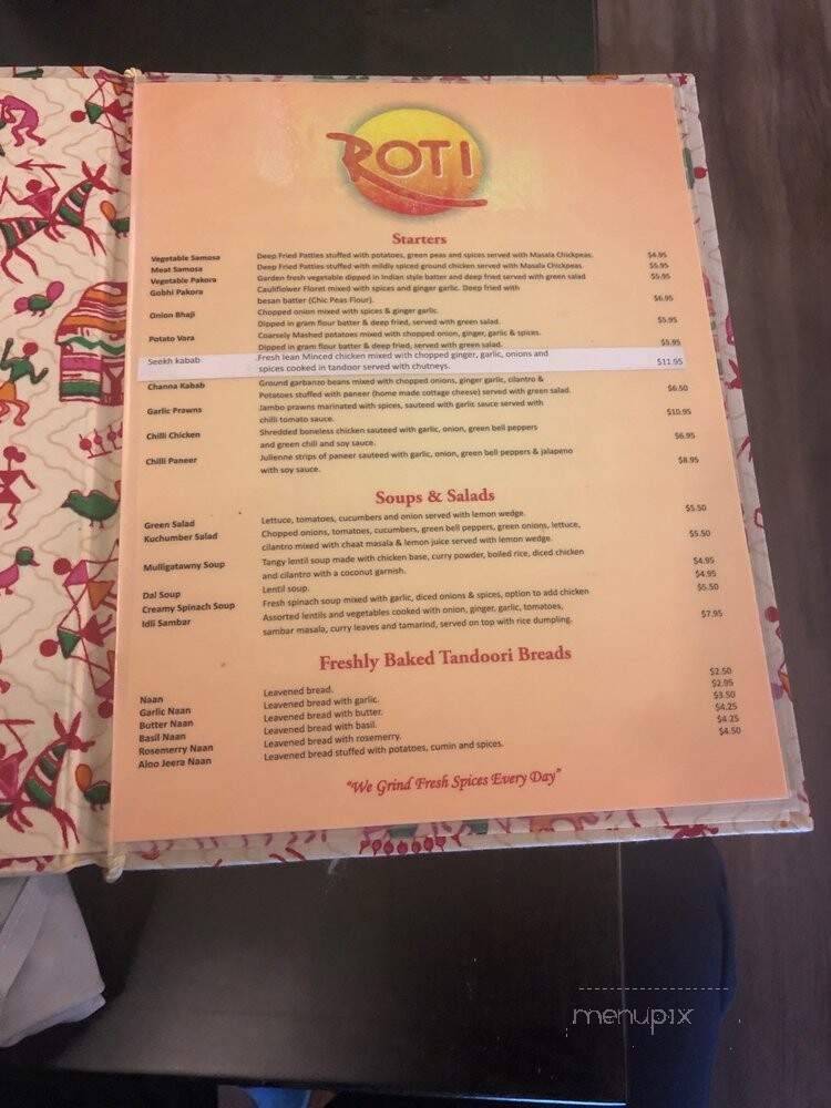 Roti Cuisine Of India - Seattle, WA menu_pic