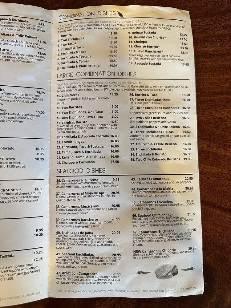 Sabor A Mexico - Mukilteo, WA menu_pic