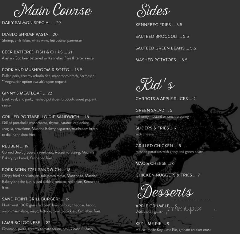 Sand Point Grill - Seattle, WA menu_pic