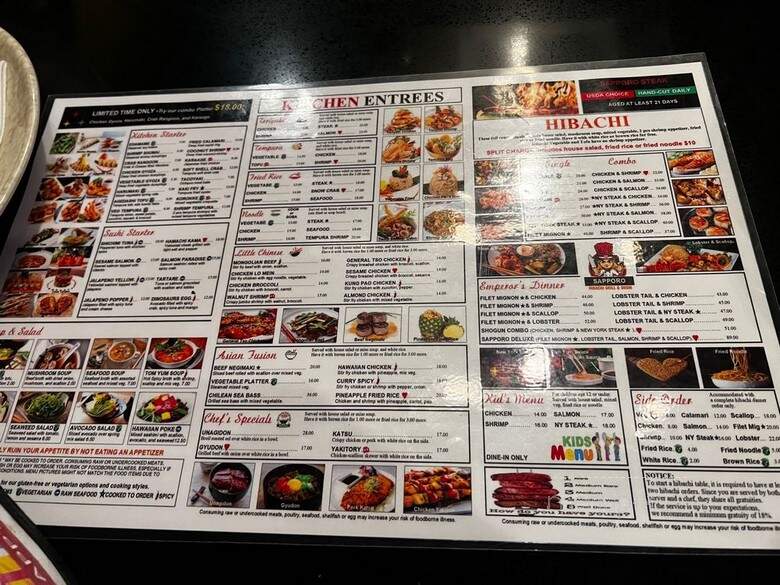 Sapporo Teriyaki - University Place, WA menu_pic