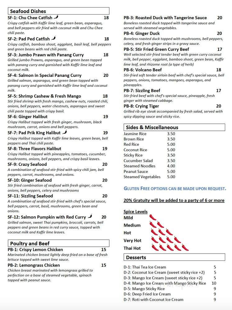 Sawan Thai Kitchen - Bainbridge Island, WA menu_pic
