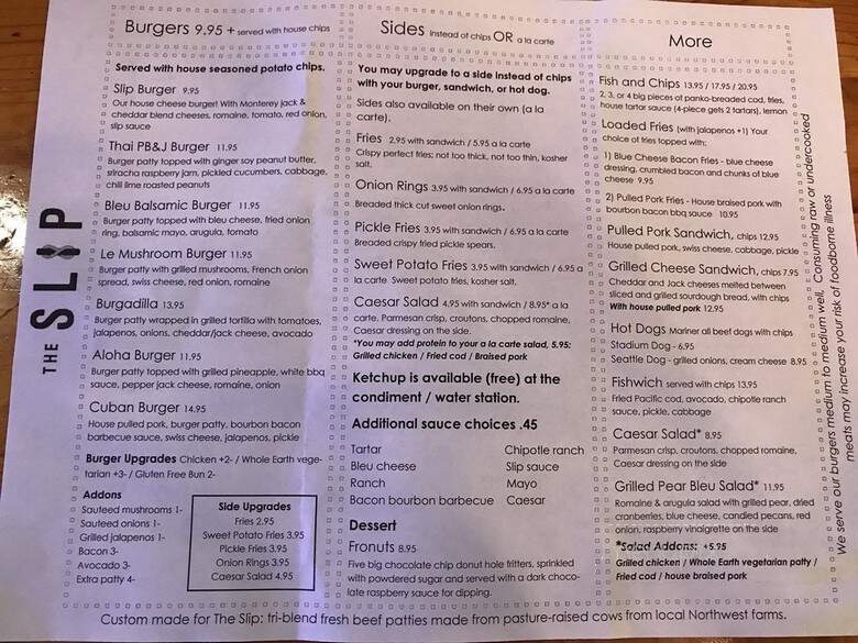 Slip - Kirkland, WA menu_pic