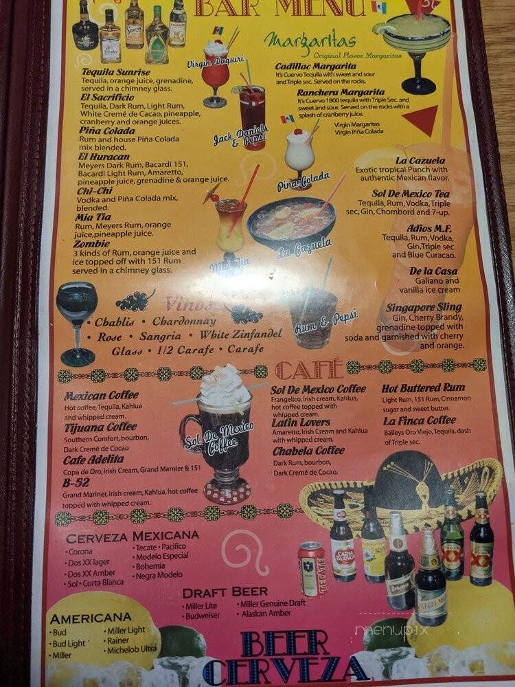 Sol De Mexico - Bellingham, WA menu_pic