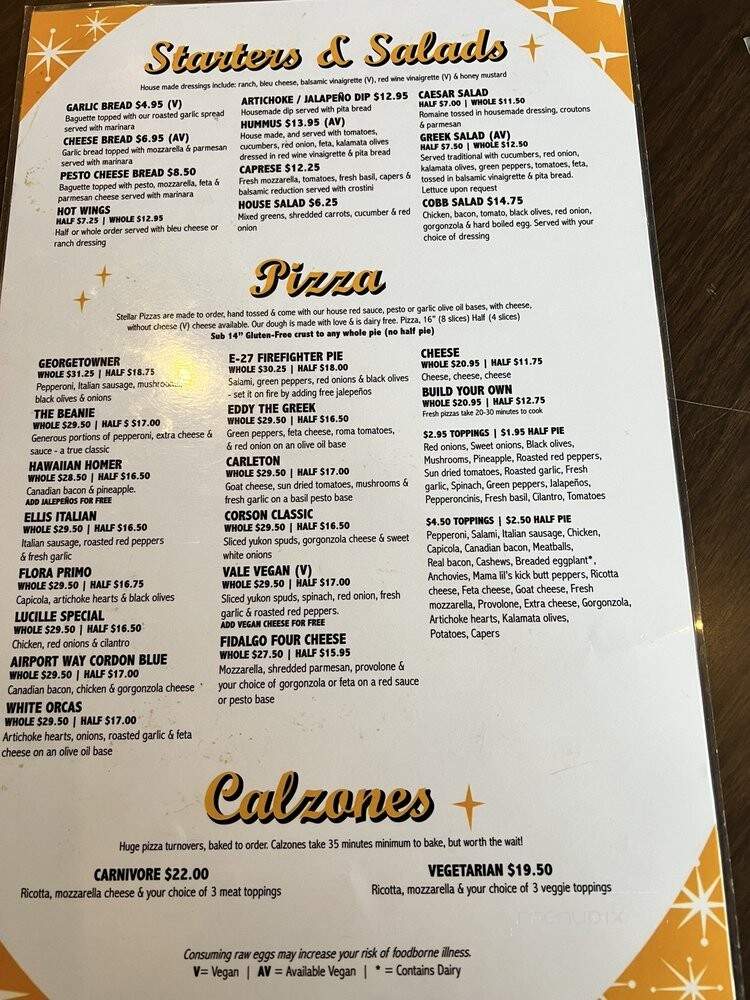 Stellar Pizza & Ale - Seattle, WA menu_pic