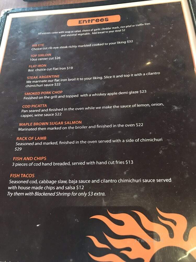 Sunfire Grill - Quincy, WA menu_pic