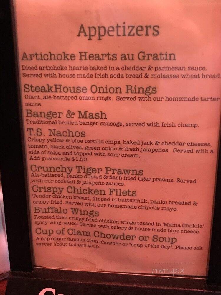 T S McHugh's Restaurant - Seattle, WA menu_pic