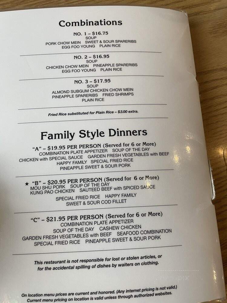 Tai Tung Restaurant - Seattle, WA menu_pic
