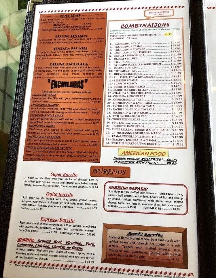 Tapatio Mexican Restaurant - Snohomish, WA menu_pic