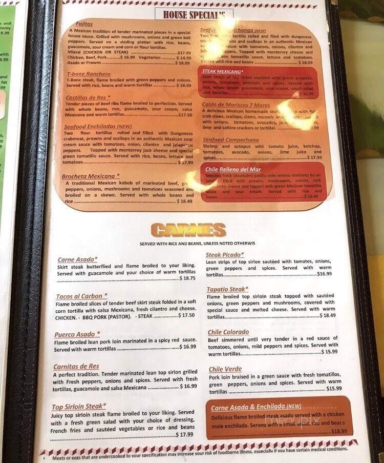 Tapatio Mexican Restaurant - Snohomish, WA menu_pic