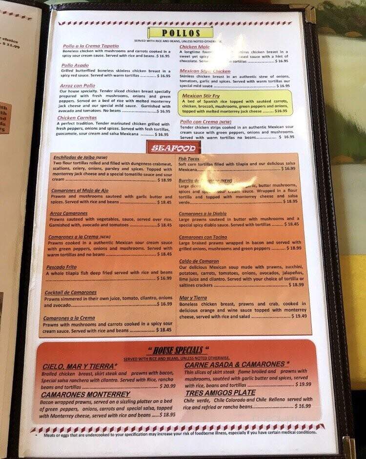 Tapatio Mexican Restaurant - Snohomish, WA menu_pic