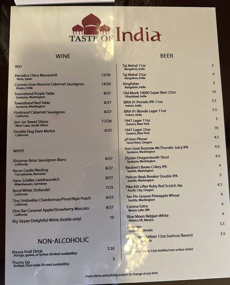 Taste Of India - Spokane, WA