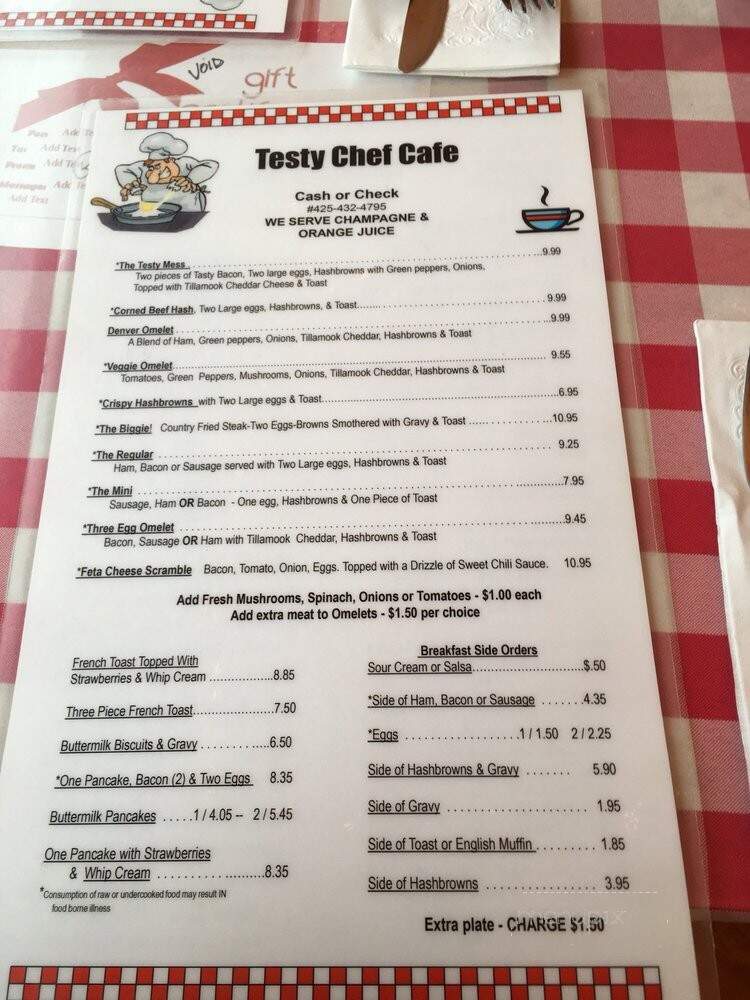 Testy Chef Cafe - Maple Valley, WA menu_pic