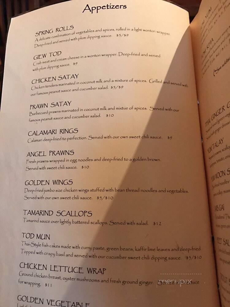 Thai Ginger - Redmond, WA menu_pic