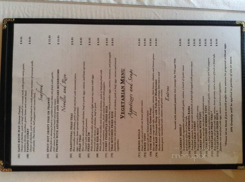 Thai Kitchen - Bellevue, WA menu_pic