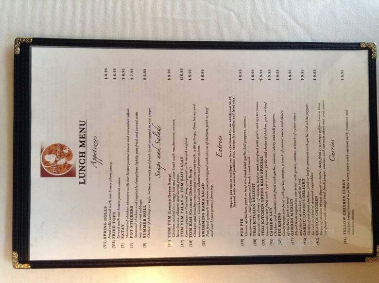 Thai Kitchen - Bellevue, WA menu_pic