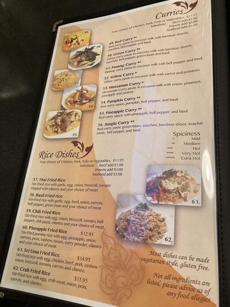 Thai Kitchen Restaurant - Kenmore, WA menu_pic