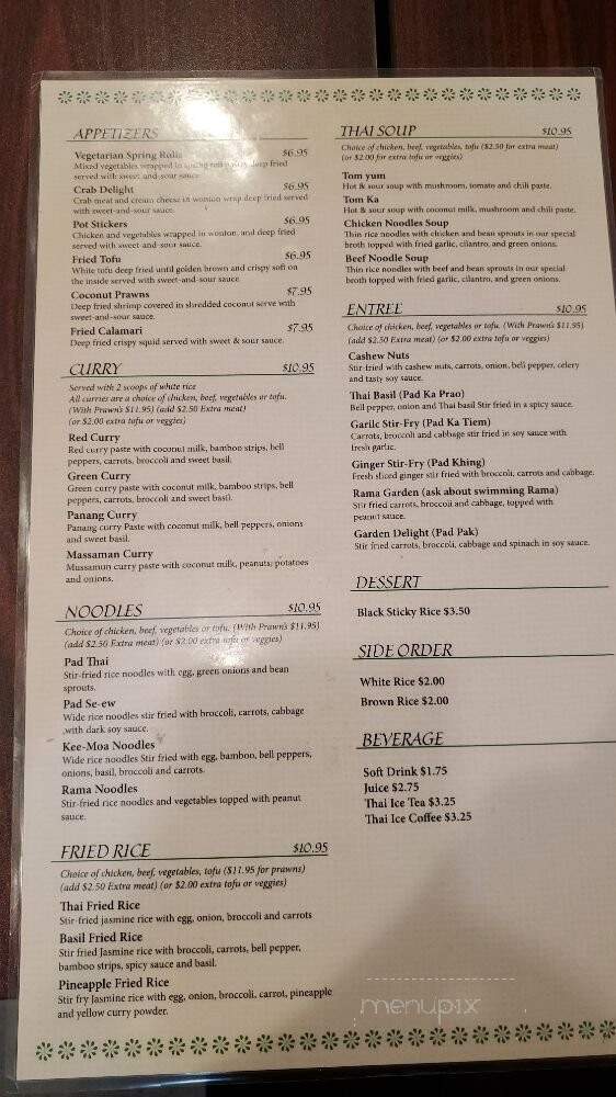 Thai Star - Seattle, WA menu_pic